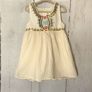 Aphorism Cream Top with Turquoise & Coral Embroidery from Anthropology